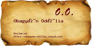 Obagyán Odília névjegykártya